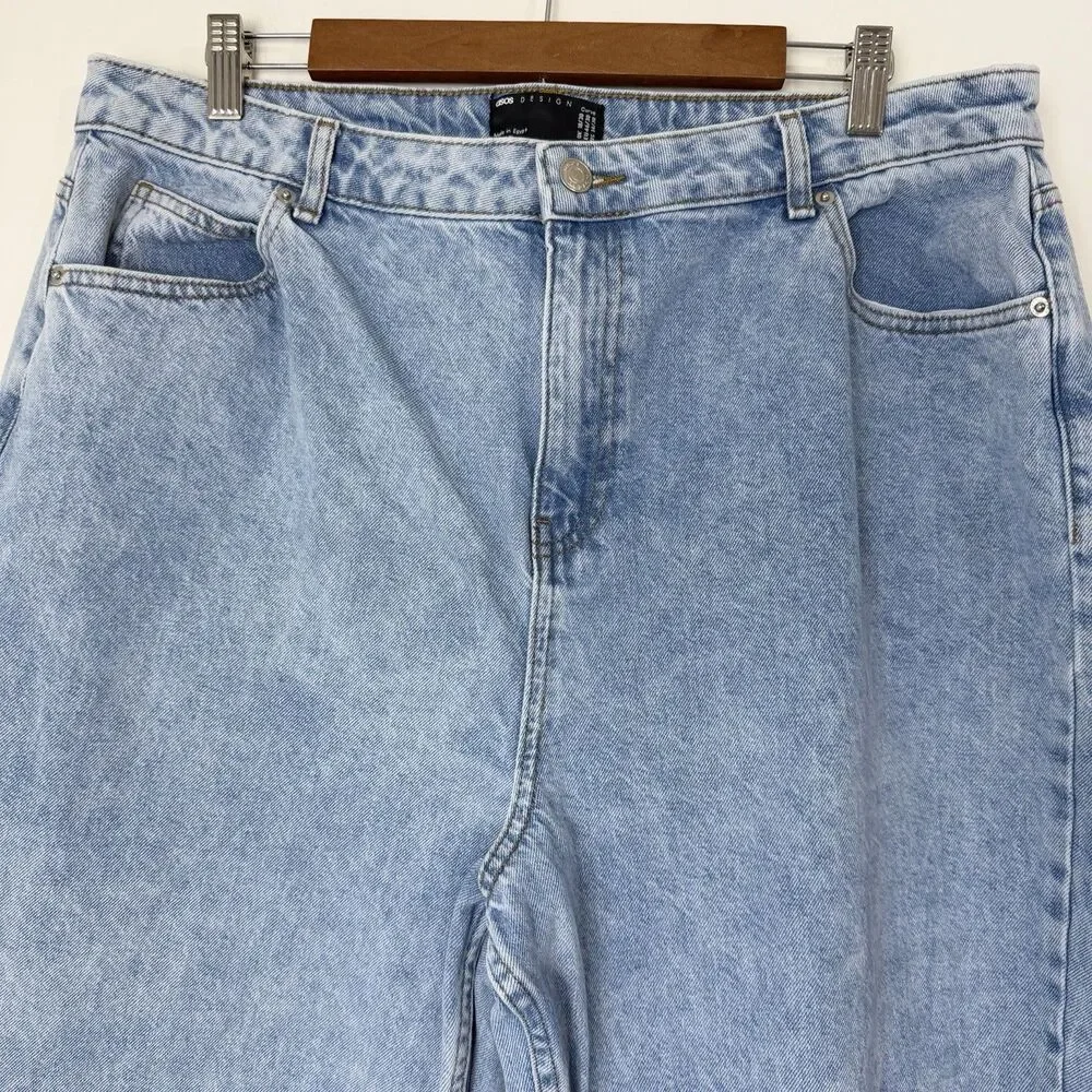 ASOS Design Curve Light Wash Denim Jeans High Rise Women’s 14